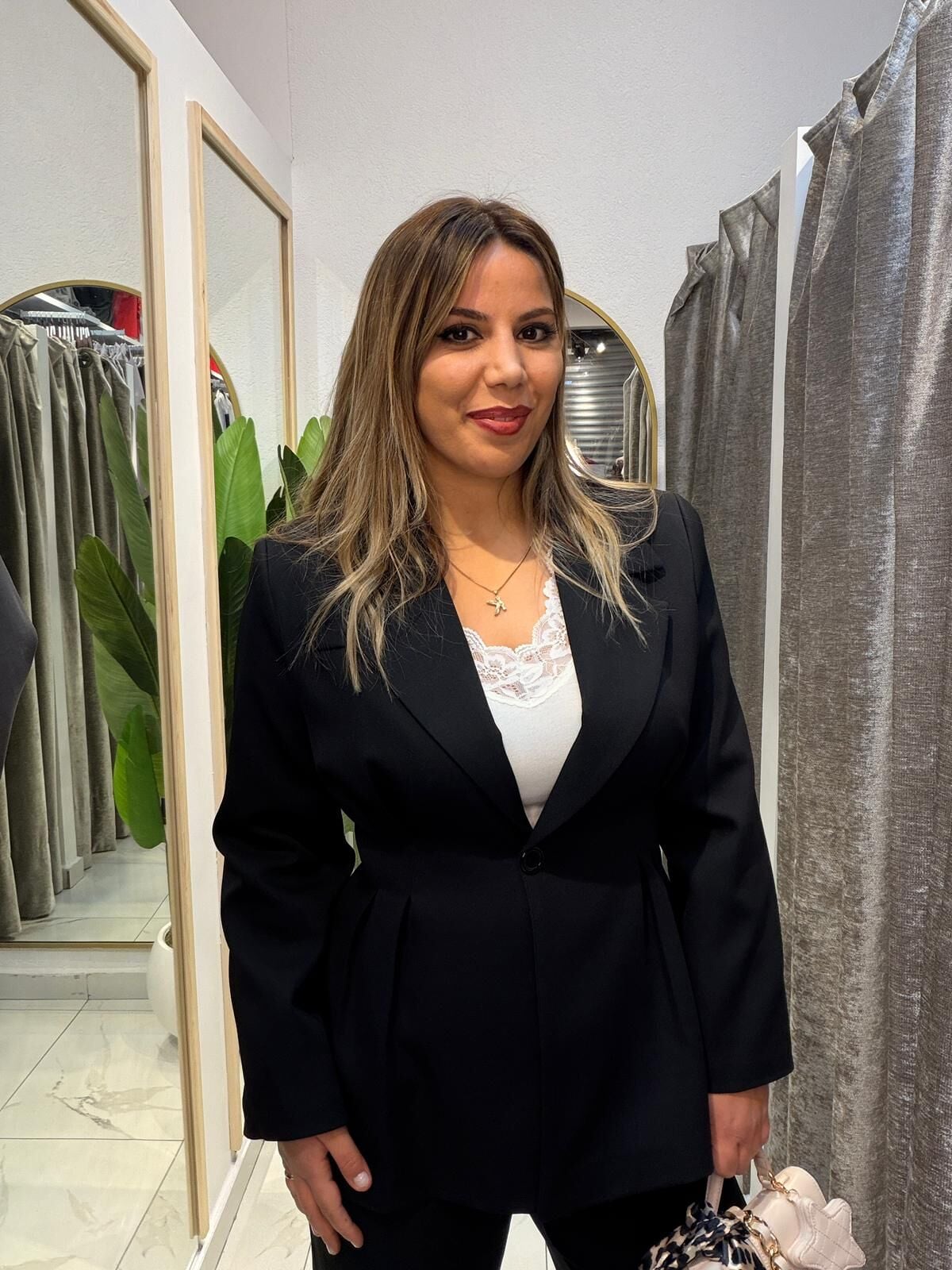 Büzgülü Ceket Takım- Siyah