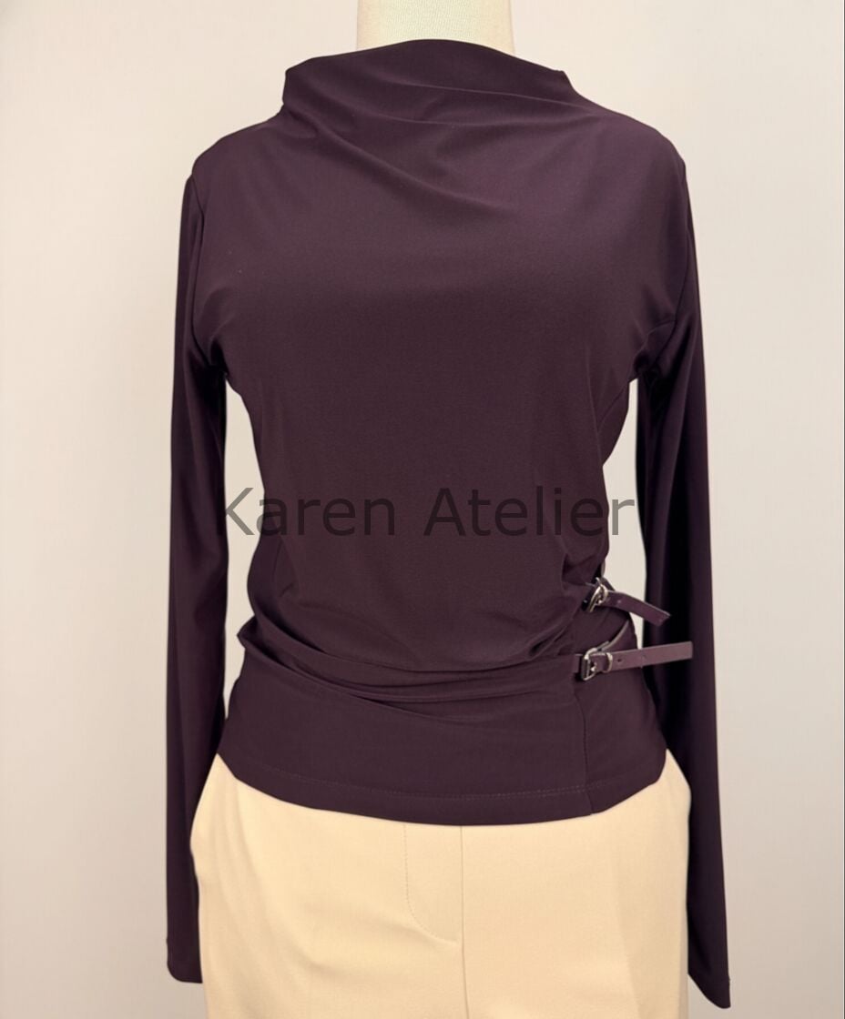 KEMER DETAY BLUZ MOR 20721