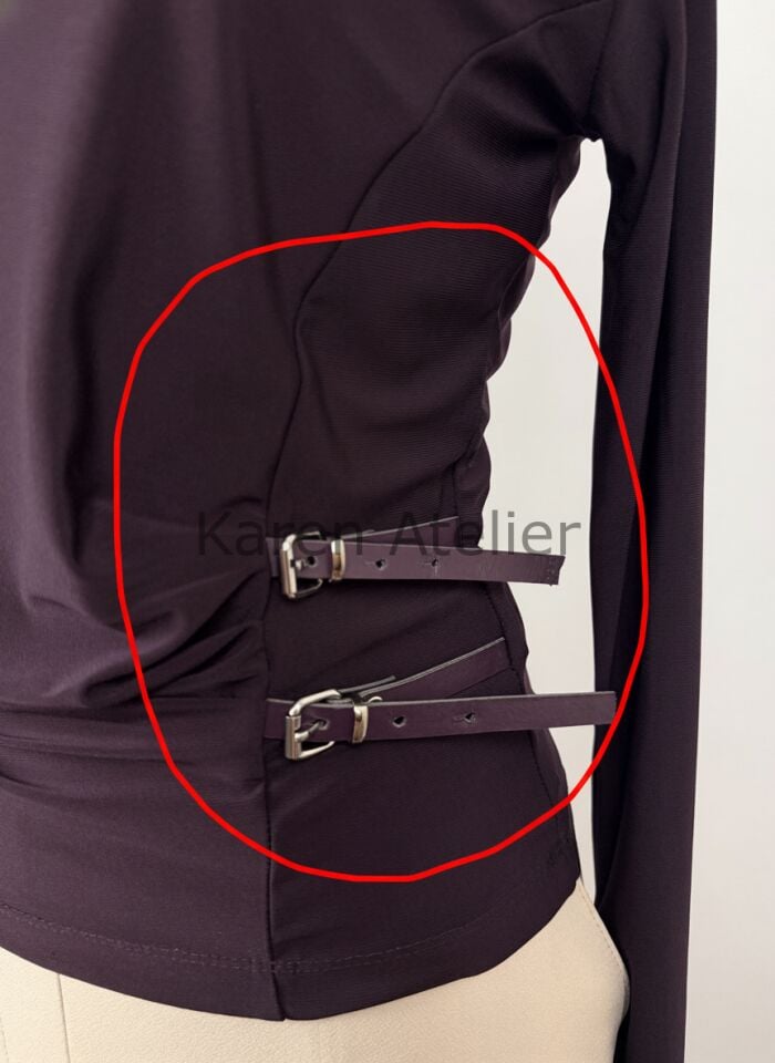 KEMER DETAY BLUZ MOR 20721