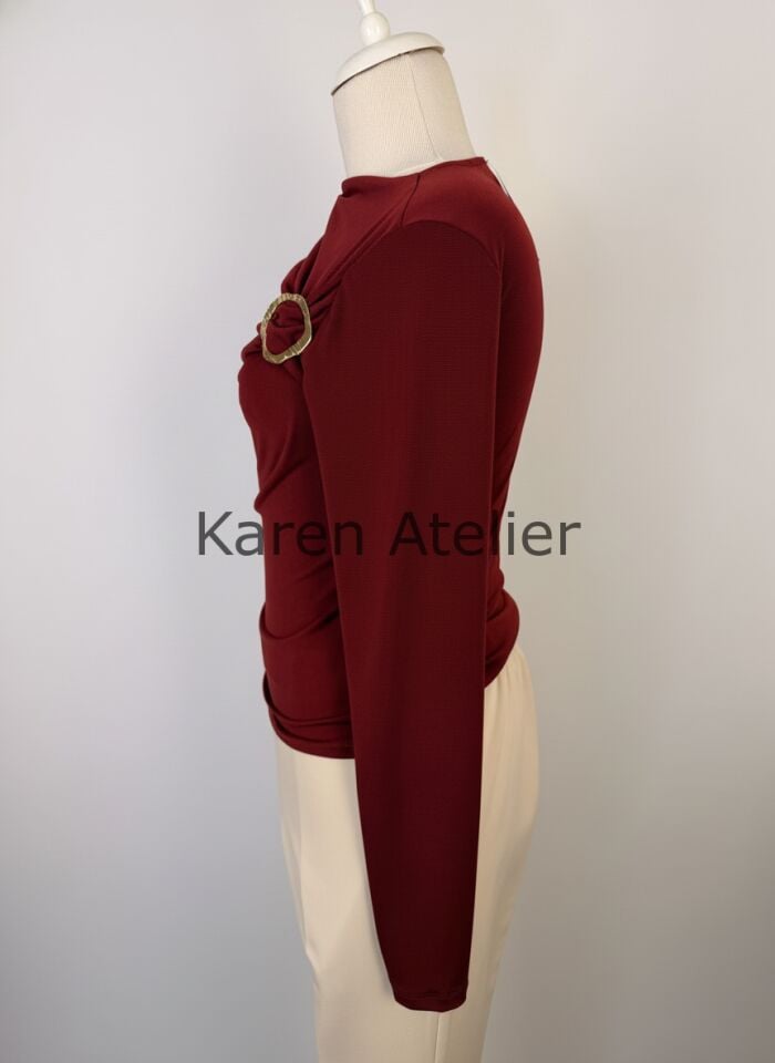 TOKALI BLUZ BORDO 0360