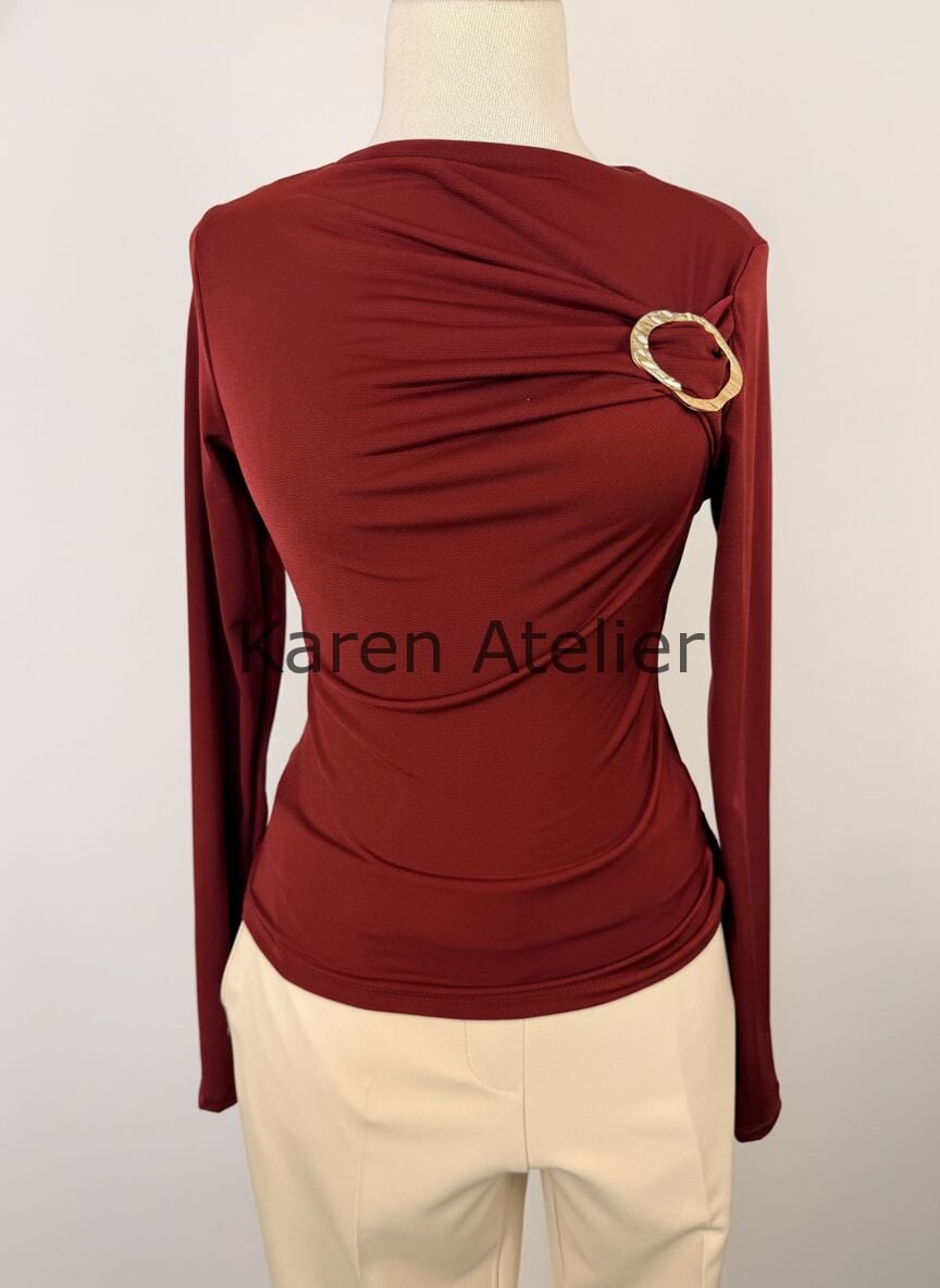 TOKALI BLUZ BORDO 0360