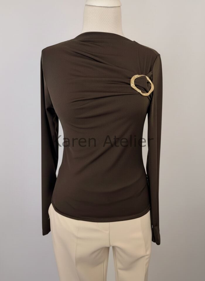TOKALI BLUZ KAHVERENGİ 0360