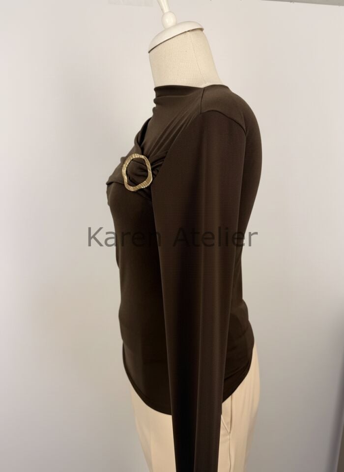 TOKALI BLUZ KAHVERENGİ 0360