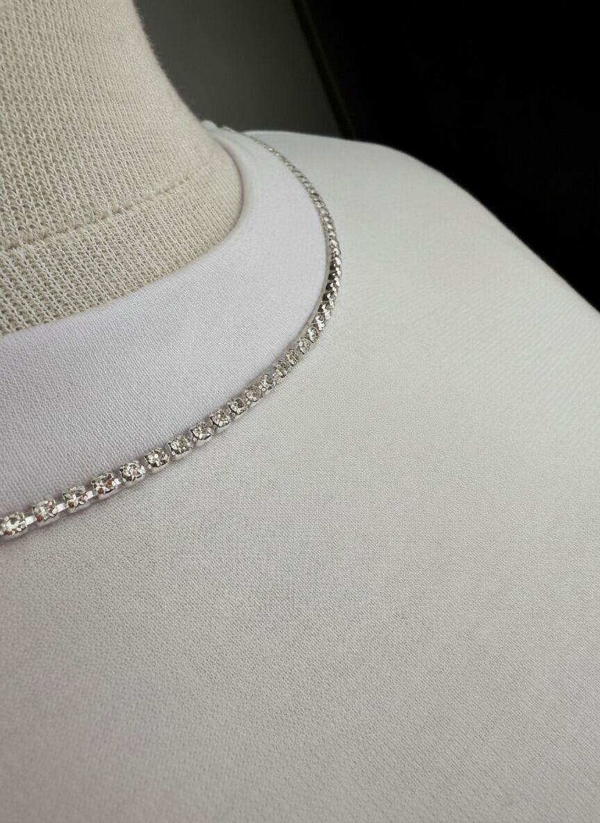 Bis Yaka Taş Detaylı Tshirt Beyaz 4588