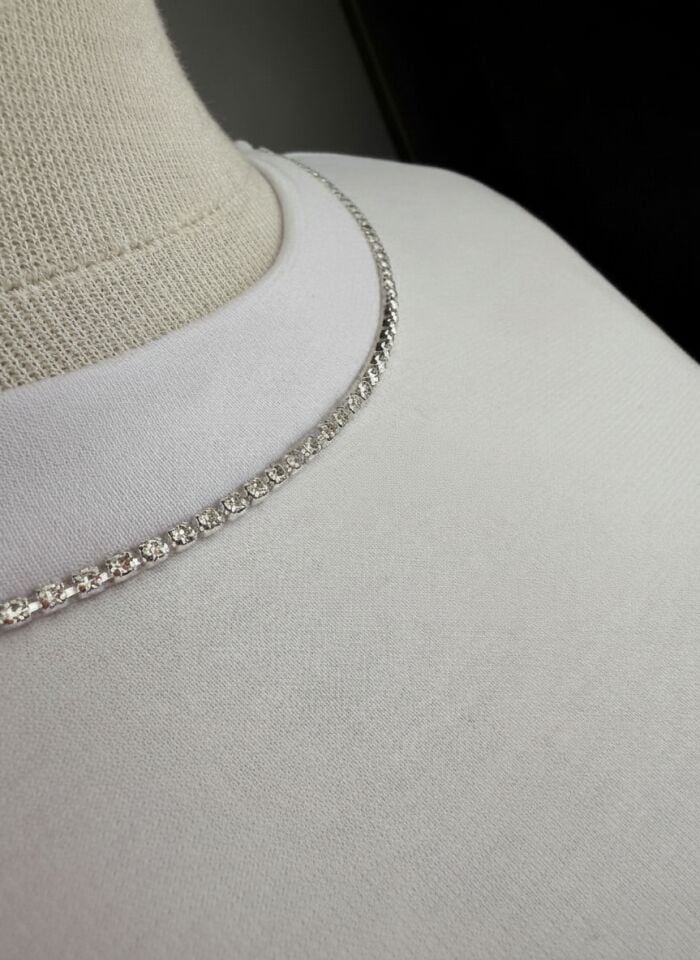 BİS YAKA TAŞ DETAYLI TSHİRT BEYAZ 4588