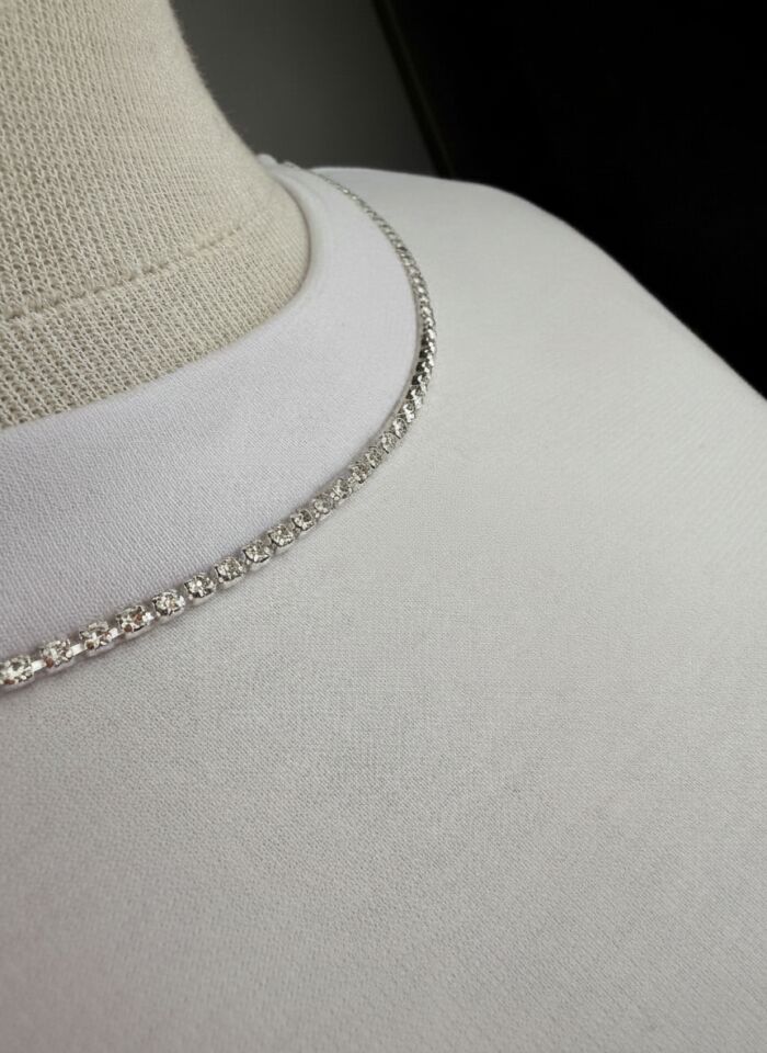 Bis Yaka Taş Detaylı Tshirt Beyaz 4588