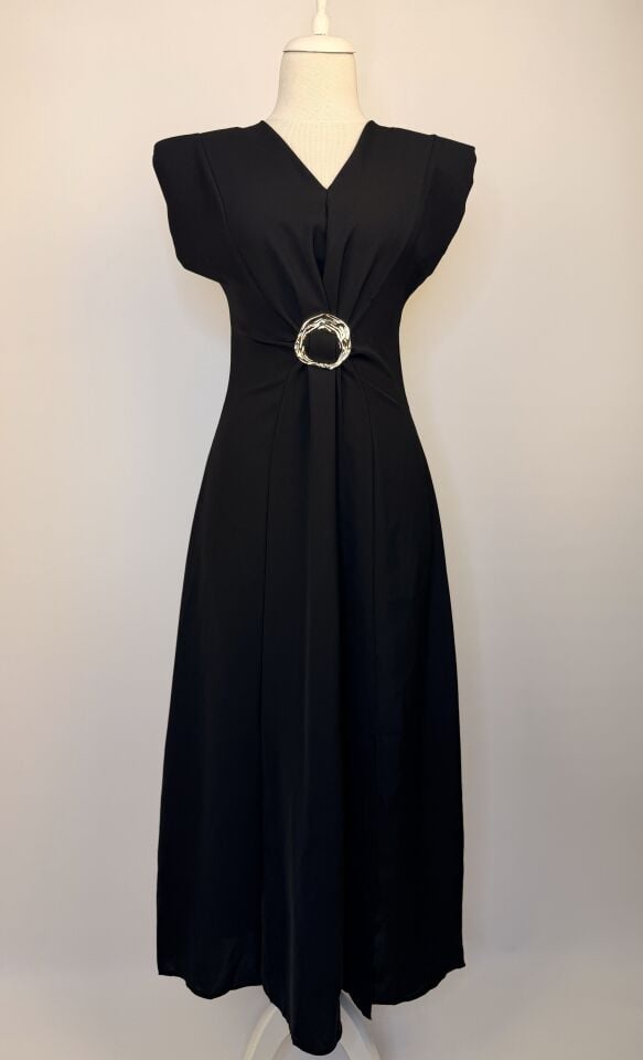 VATKALI V YAKA ELBİSE SİYAH 3865