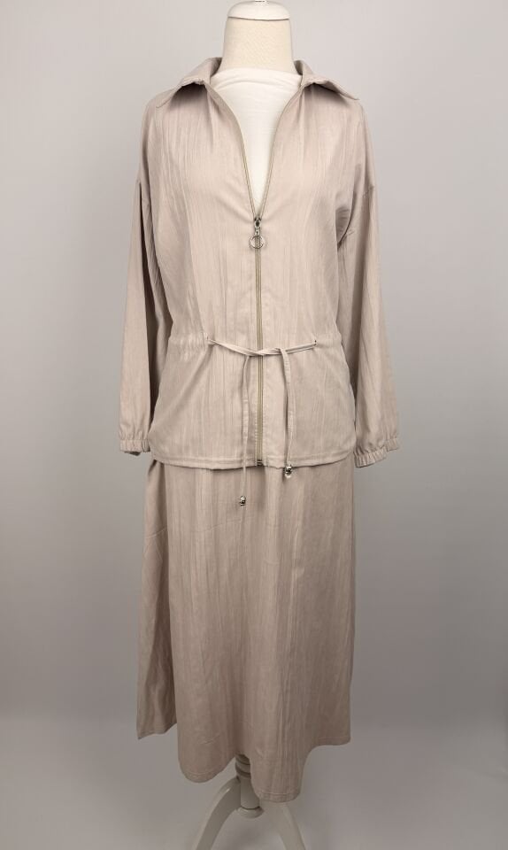 NUBUK CUBRA ETEKLİ TAKIM BEJ