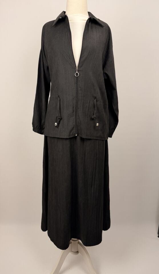 NUBUK CUBRA ETEKLİ TAKIM SİYAH