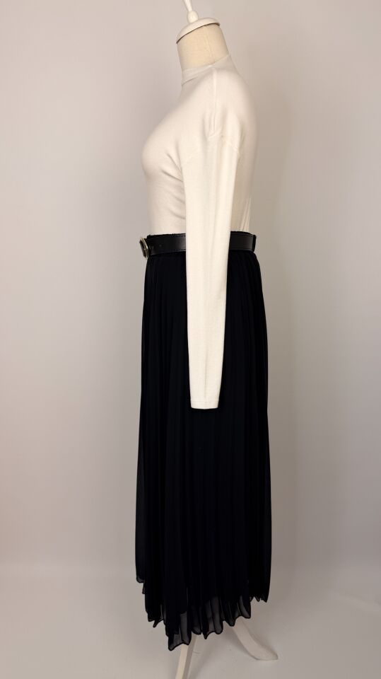 ŞİFON PİLİSELİ ETEK SİYAH 240