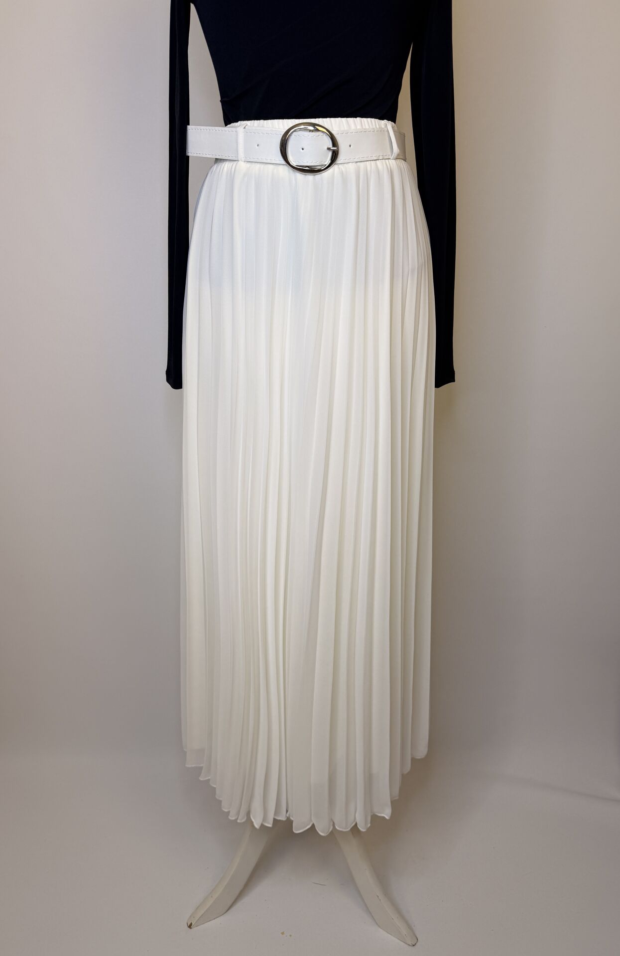 ŞİFON PİLİSELİ ETEK BEYAZ 240