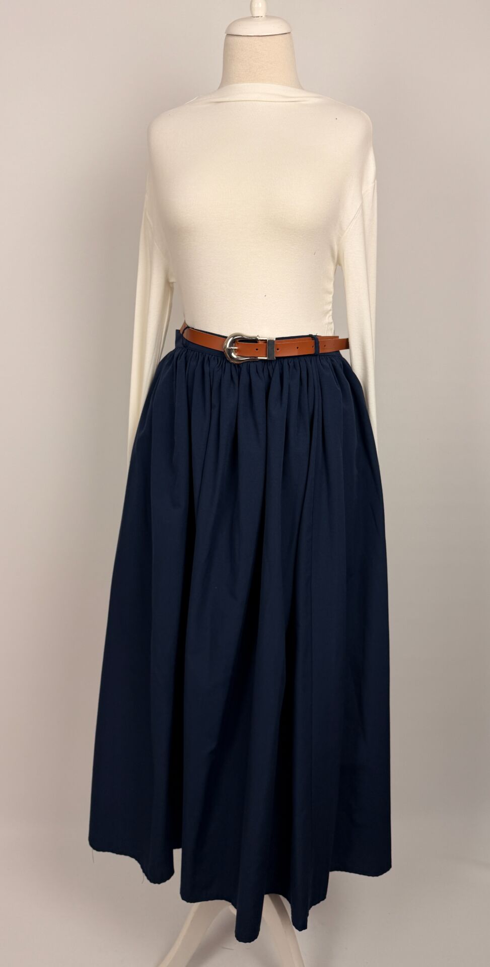 POPLİN KUMAŞ BALON ETEK  LACİVERT 4362