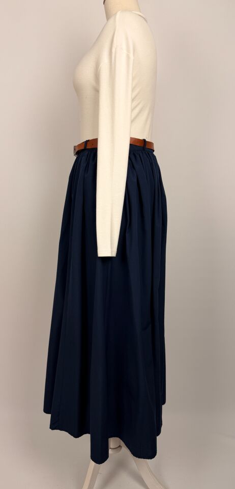 POPLİN KUMAŞ BALON ETEK  LACİVERT 4362