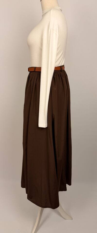 POPLİN KUMAŞ BALON ETEK KAHVERENGİ 4362